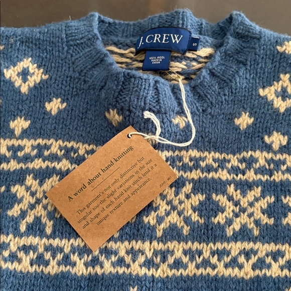 J. Crew Nordic Blue and Cream Sweater - Picture 2 of 4